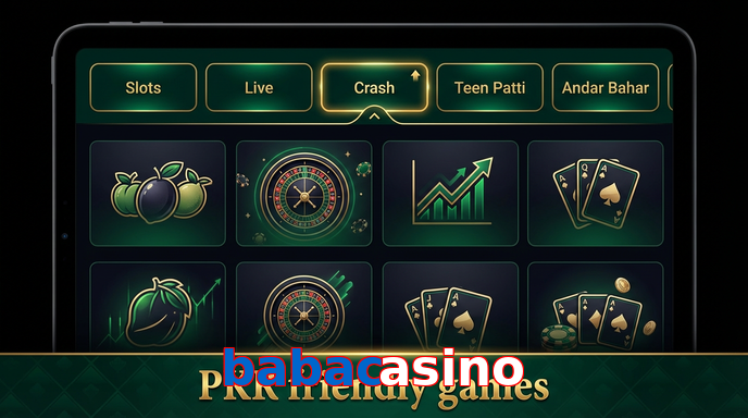 Game list for Babacasino games section