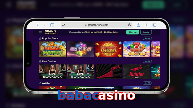 Main screen of Babacasino ios page for PK players